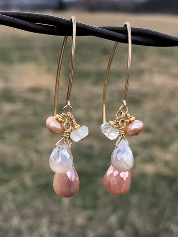 All for Love - Blush moonstones in gold